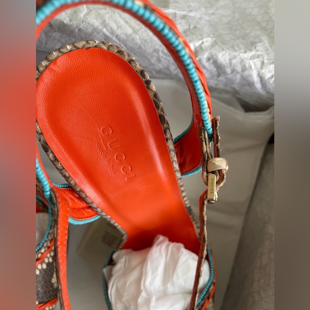 Gucci Python Bicolor Platform Stiletto Heels - image 5